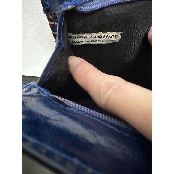 Genuine Leather Leopard Clutch Bag Purse Made in India 14"x8.5"x2.5" - Picture 14 of 16